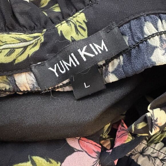 Anthropologie Yumi Kimi Deep Love Black Astoria Flora tunic mini dress Sz Large - Picture 6 of 9